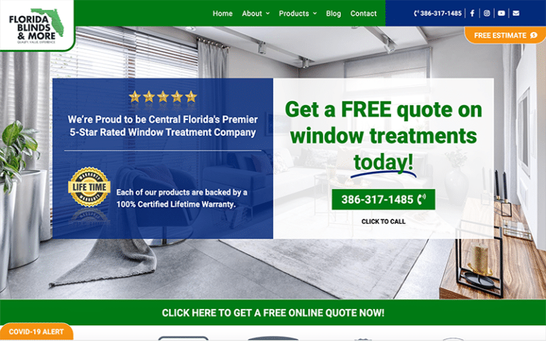 florida blinds and more website by purge marketing