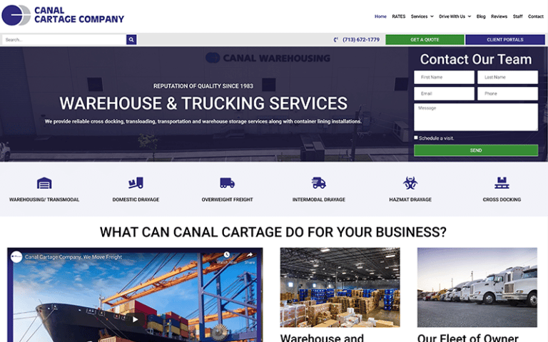 Canal Cartage Website Design